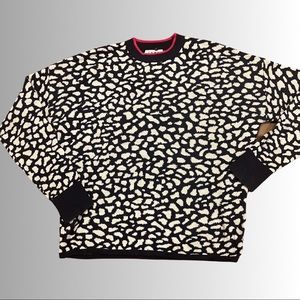 THML Spotted Contrast Pullover Navy and White pattern